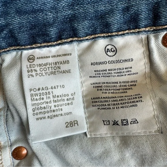 AG Adriano Goldschmied The Nikki Relaxed Skinny Denim Jean Shorts Blue Size 28 - Picture 6 of 14